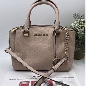 Michael Kors authenticated Edith Small Saffiano Leather Satchel Blush 30S2G7ESIL